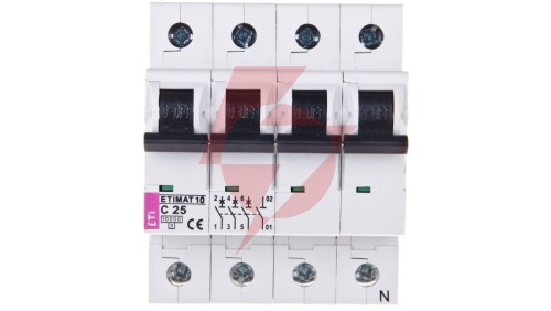 Wyłącznik nadprądowy 3P+N C 25A 10kA AC ETIMAT10 002136718