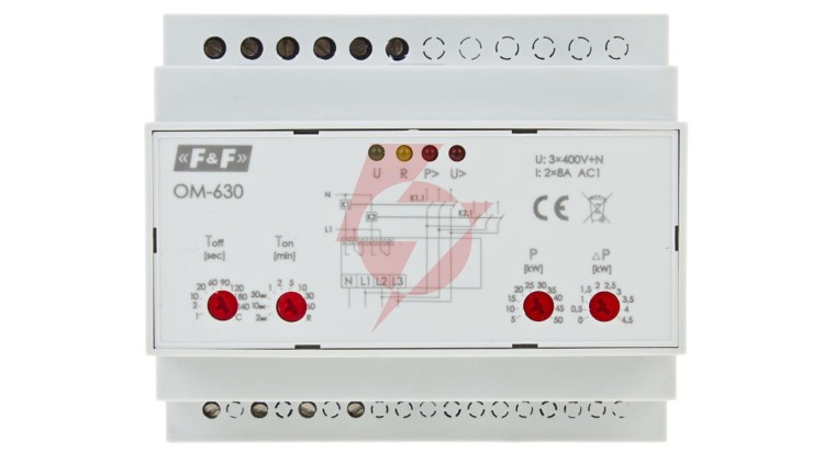 Ogranicznik poboru mocy 5-50kW 3x(50-450V) 1-240sek pomiar bezpośredni OM-630