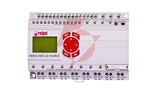 Przekaźnik programowalny 24V DC 16we, 8wy z wyświetlaczem i klawiaturą NEED-24DC-22-16-8R-D 859362