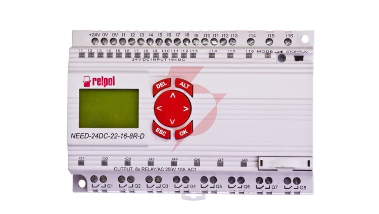 Przekaźnik programowalny 24V DC 16we, 8wy z wyświetlaczem i klawiaturą NEED-24DC-22-16-8R-D 859362