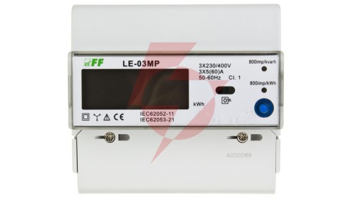 Licznik energii elektrycznej 3-fazowy 60A 230/400V RS-485 MODBUS wyświetlacz LCD LE-03MP