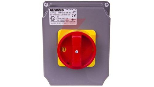Łącznik krzywkowy awaryjny 16A 4P Strefa 22(D) ATEX w puszce aluminiowej GW70473