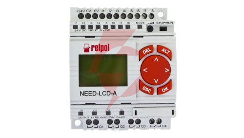 Przekaźnik programowalny 24V DC 8we, 4wy z wyświetlaczem i klawiaturą NEED-24DC-22-08-4R-D 859359