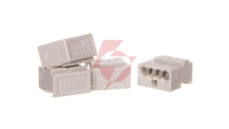 Szybkozłączka MIKRO 4x 0,6-0,8mm2 jasnoszara 243-304 /opak.100szt./