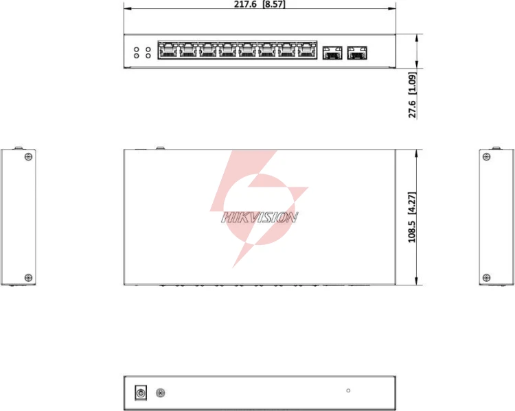 Switch hikvision ds-3e1510p-ei/m-8p2f