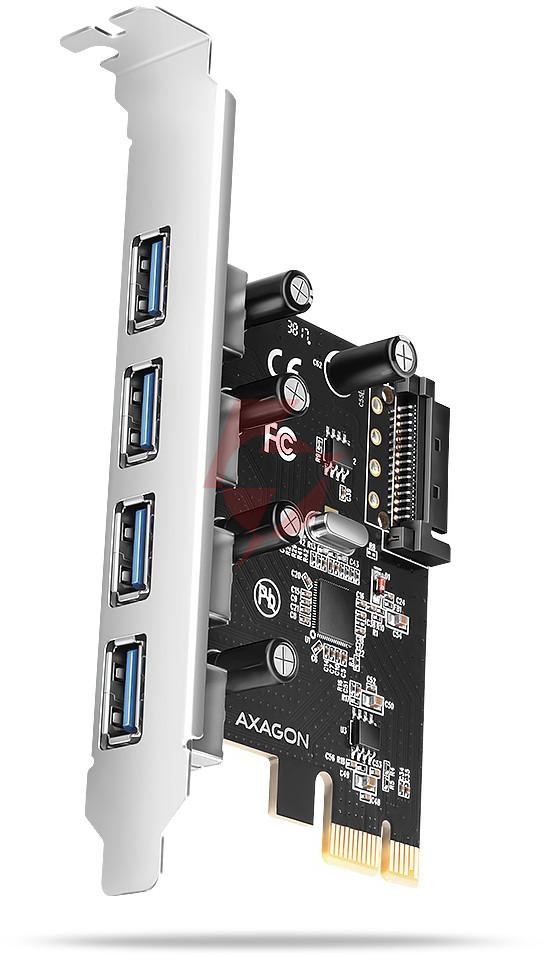 Kontroler axagon pceu-430rs pcie 4x port usb 3.2 gen 1 15-pin sata