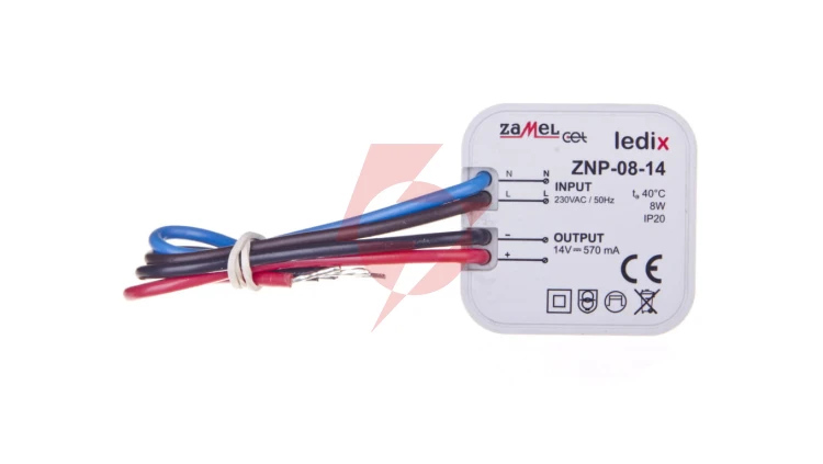 Zasilacz LED dopuszkowy 14V DC 8W ZNP-08-14 LDX10000029