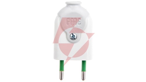 Wtyczka płaska 10A 250V biała FWB 51.220