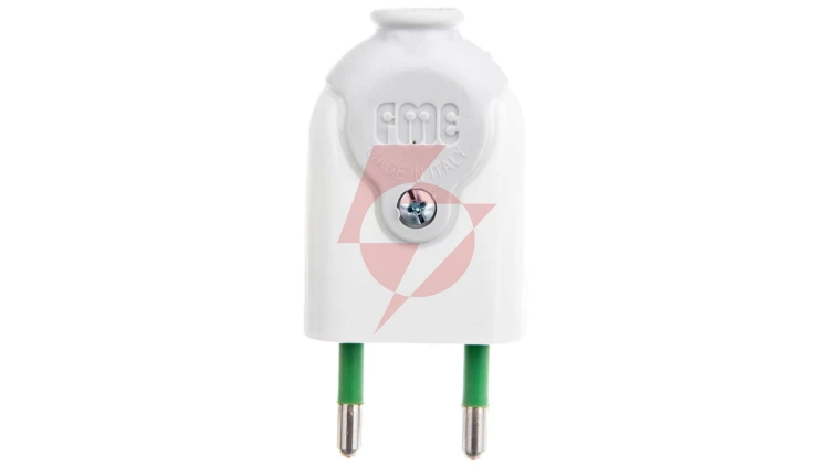 Wtyczka płaska 10A 250V biała FWB 51.220