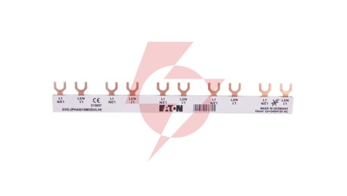 Szyna łączeniowa 2P 63A 10mm2 widełkowa (10mod.+styk pomocniczy) EVG-2PHAS/10MODUL/HI 215657