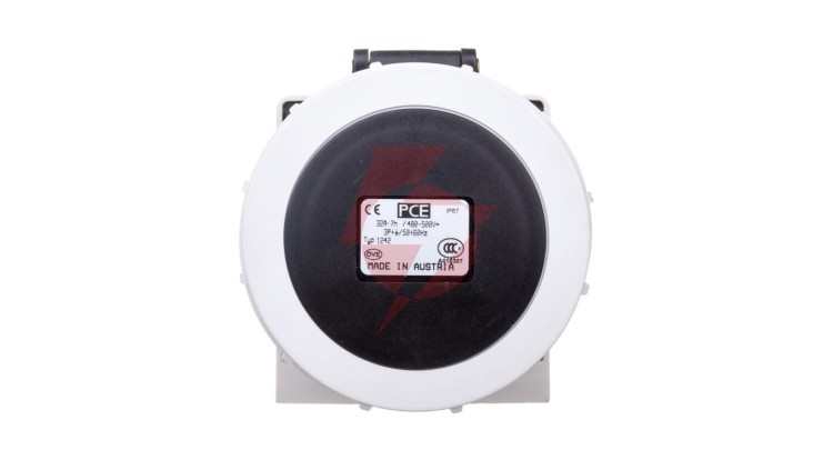 Gniazdo stałe 32A 4P 500V czarne IP67 /bez dławnicy/ 1242-7