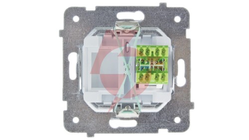 KARO Gniazdo komputerowe pojedyncze RJ45 kat.5e MMC srebrny perłowy GPK-1S/K/m/43