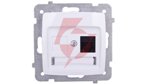 KARO Gniazdo komputerowe pojedyncze RJ45 kat.5e MMC białe GPK-1S/K/m/00