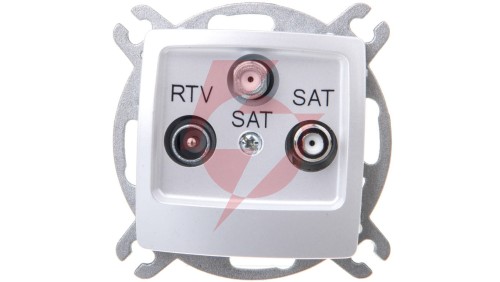 KARO Gniazdo antenowe RTV-SAT-SAT srebrny perłowy GPA-S2S/m/43