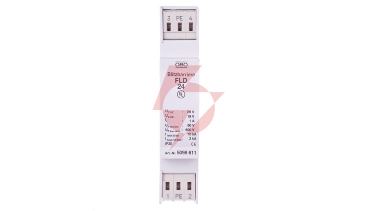 Ogranicznik przepięć dla systemów dwużyłowych 19VAC/28VDC 5kA 10kV FLD 24 5098611