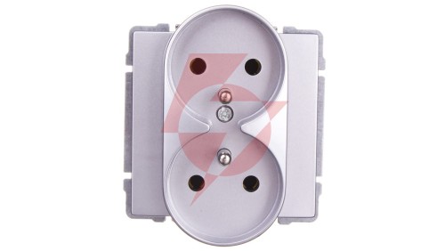 KOS66 Gniazdo podwójne z/u aluminium 664049