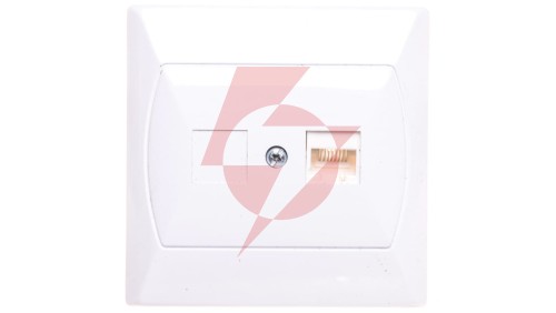 AKCENT Gniazdo komputerowe pojedyncze RJ45 kat.5e FOREX białe GPK-1A/F/00