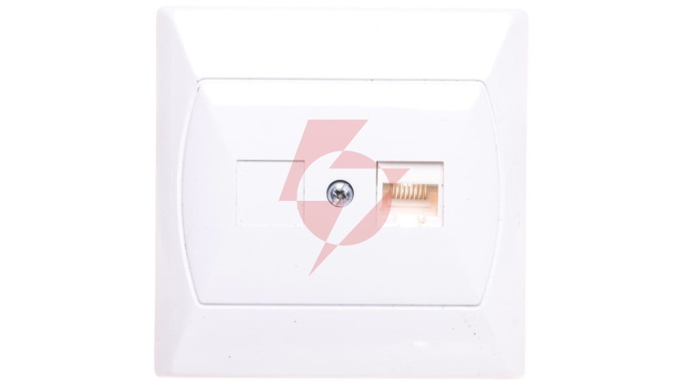 AKCENT Gniazdo komputerowe pojedyncze RJ45 kat.5e FOREX białe GPK-1A/F/00