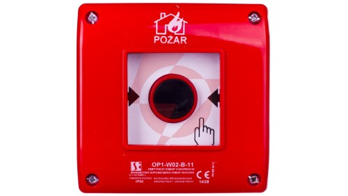 Przycisk ppoż. podtynkowy 1Z 1R czerwony OP1-W02-B11