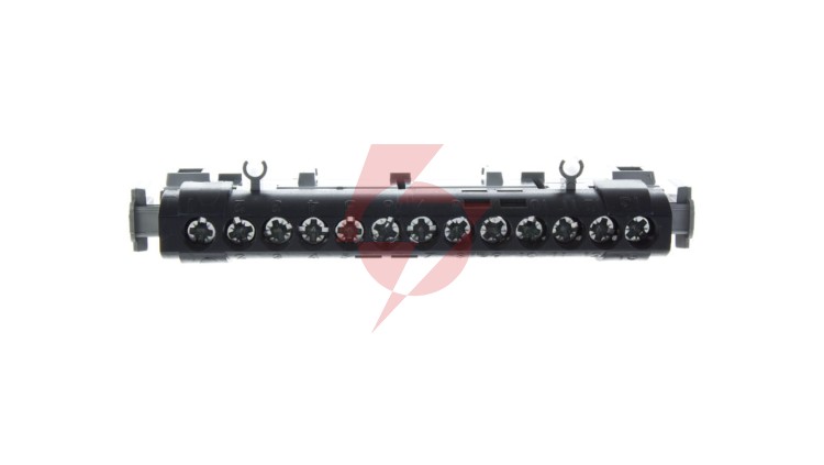 Listwa przyłączowa 13-otworów czarna IP2x C13 1x6-25+12x1,5-16mm2 004854