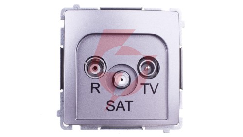 Simon Basic Gniazdo antenowe RTV/SAT przelotowe stal inox BMZAR-SAT10/P.01/21