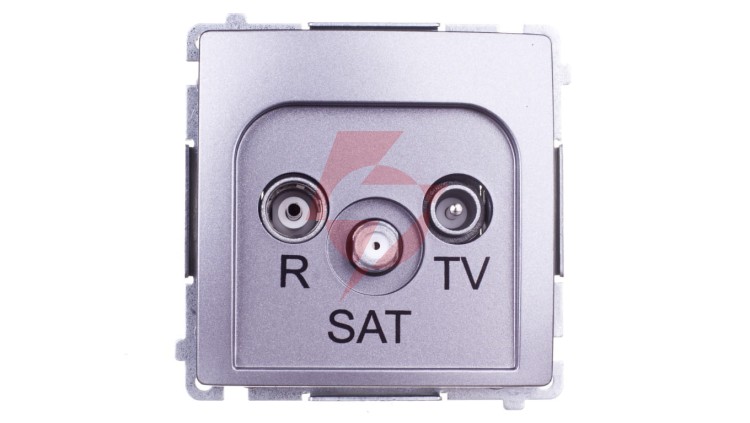 Simon Basic Gniazdo antenowe RTV/SAT przelotowe stal inox BMZAR-SAT10/P.01/21