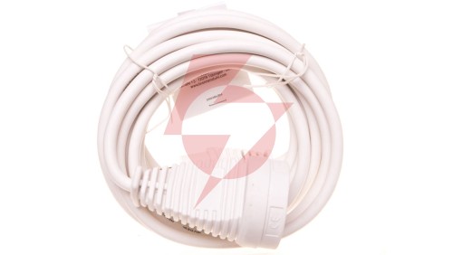 Kabel przedłużajacy (przedłużacz) 5m biały 1x230V H05VV-F3G1,5 1168444