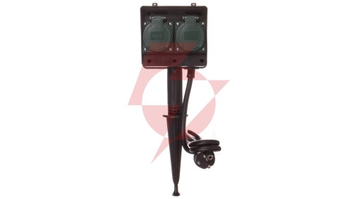 Gniazda ogrodowe z grotem ziemnym 4x230V/16A H07RN-F 3G1,5 1,5m 1154444