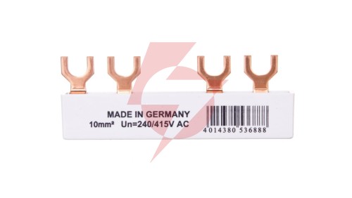 Szyna łączeniowa 2P 63A 10mm2 widełkowa EVG-2PHAS/4MODUL/HI 219573