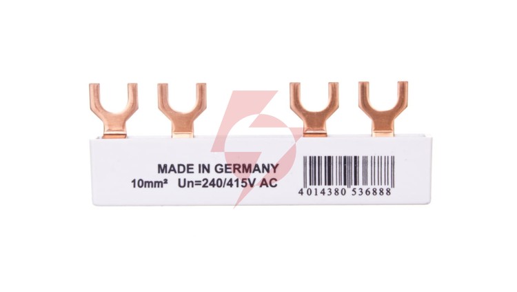 Szyna łączeniowa 2P 63A 10mm2 widełkowa EVG-2PHAS/4MODUL/HI 219573