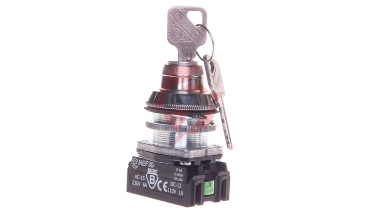 Przycisk sterowniczy 30mm z kluczem bez samopowrotu 2Z NEF30-B2X W0-NEF30-B 2X