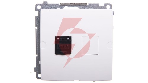 Simon Basic Gniazdo komputerowe pojedyncze RJ45 kat.6 z przesłoną białe BM61.01/11