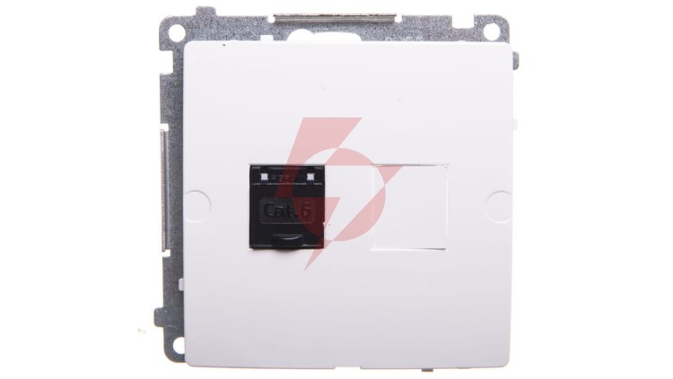 Simon Basic Gniazdo komputerowe pojedyncze RJ45 kat.6 z przesłoną białe BM61.01/11