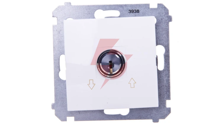 Simon 54 Łącznik żaluzjowy na kluczyk trzypozycyjny /I-0-II/ biały DPZK.01/11