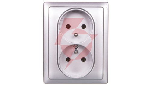 VENA Gniazdo podwójne z/u aluminium 514036