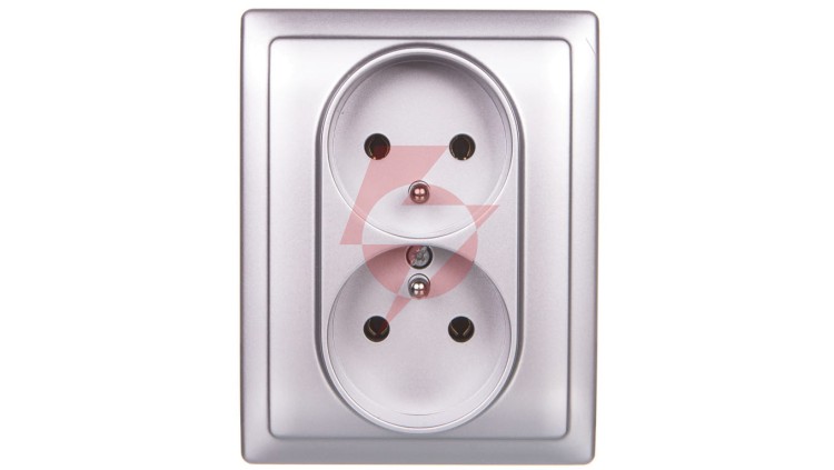 VENA Gniazdo podwójne z/u aluminium 514036