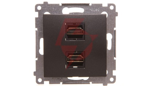 Simon 54 Gniazdo podwójne HDMI antracyt DGHDMI2.01/48