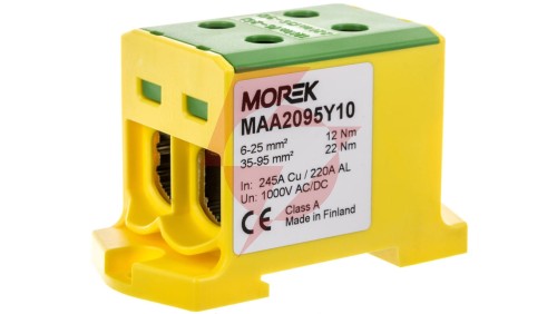 Złączka OTL95-2 kolor żółto-zielony 2x Al/Cu 6-95mm2 1000V AC /1500V DC Zacisk uniwersalny MAA2095Y10