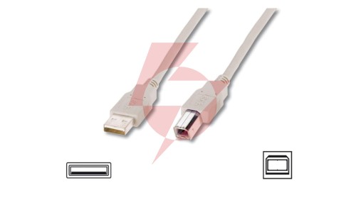 Kabel połączeniowy USB 2.0 Typ USB A/USB B, M/M beżowy 3m AK-300102-030-E