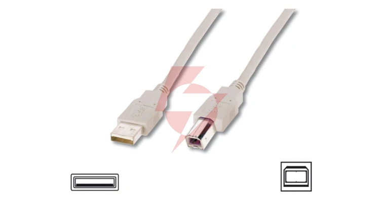 Kabel połączeniowy USB 2.0 Typ USB A/USB B, M/M beżowy 3m AK-300102-030-E