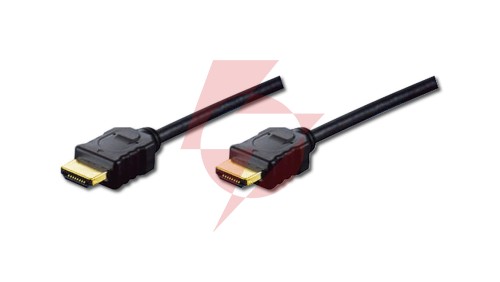 Kabel połączeniowy HDMI Highspeed 1.4 z Eth. GOLD Typ HDMI A/HDMI A, M/M czarny 5m AK-330114-050-S
