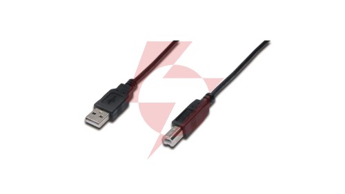 Kabel połączeniowy USB 2.0 Typ USB A/USB B, M/M czarny 3m AK-300102-030-S