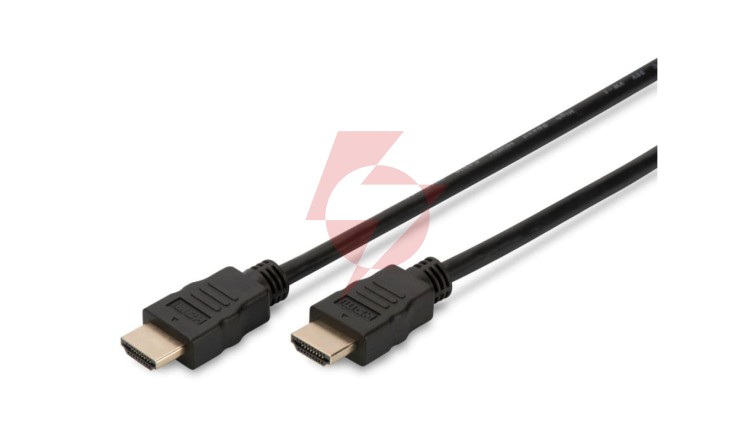 Kabel połączeniowy HDMI Highspeed 2.0 z Eth. GOLD Typ HDMI A/HDMI A, M/M czarny 1m AK-330107-010-S