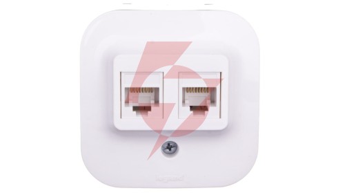FORIX Gniazdo komputerowe podwójne RJ45 kat.5e UTP białe 782428