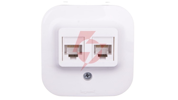 FORIX Gniazdo komputerowe podwójne RJ45 kat.5e UTP białe 782428