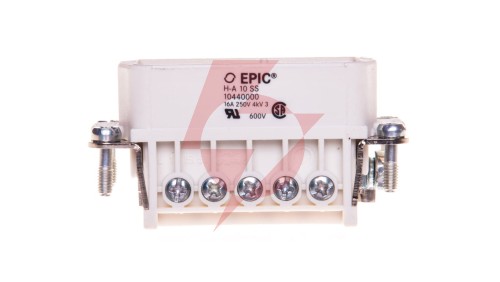 Wkład złącza 10P+PE męski 16A 250V EPIC H-A 10 SS 10440000