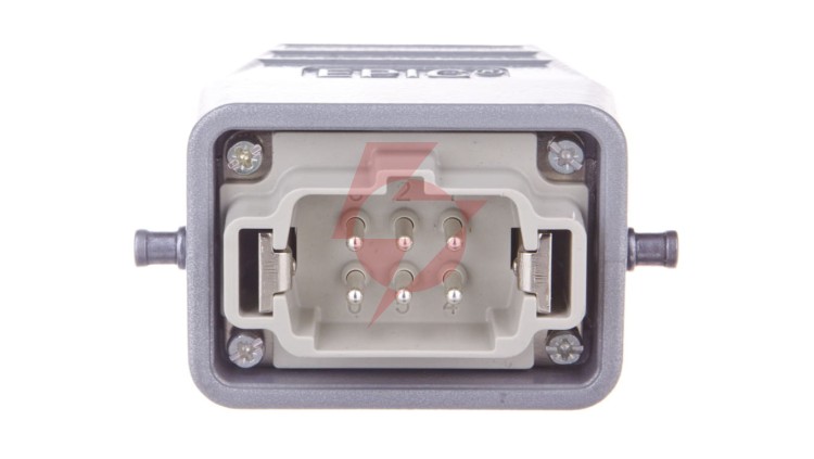 Zestaw kompletny 6+PE stykowy męski /obudowa wtyczki + wkład/ KIT H-BE 6 SS TG M20 75009635
