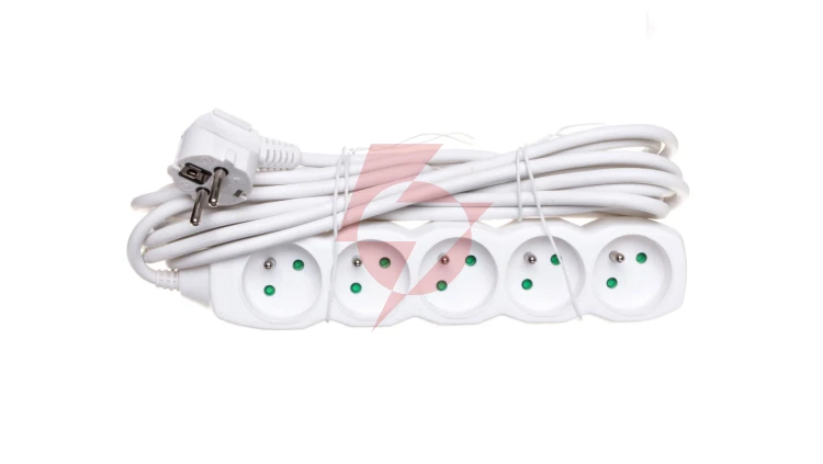 Przedłużacz 5-gniazd z/u 5m /H05VV-F 3G1/ biały P0515