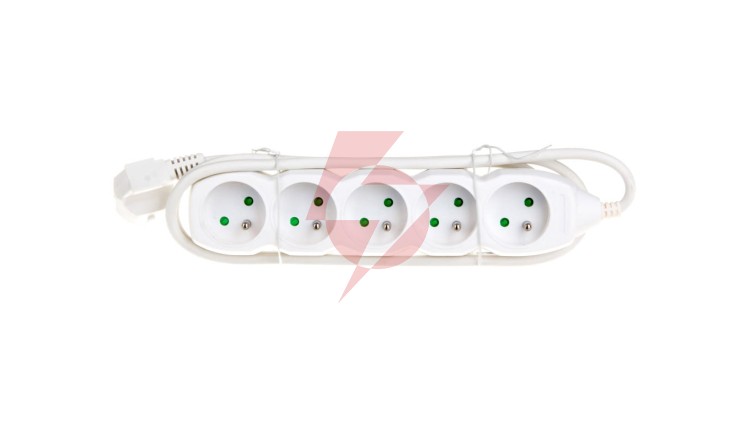 Przedłużacz 5-gniazd z/u 1,5m /H05VV-F 3G1/ biały P0511