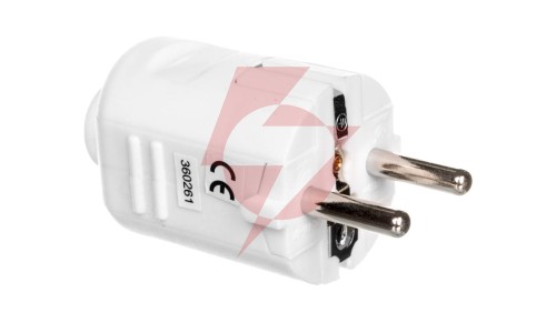 Wtyczka prosta 10/16A 250V 2P+Z biała YV-FA-4Z P0034